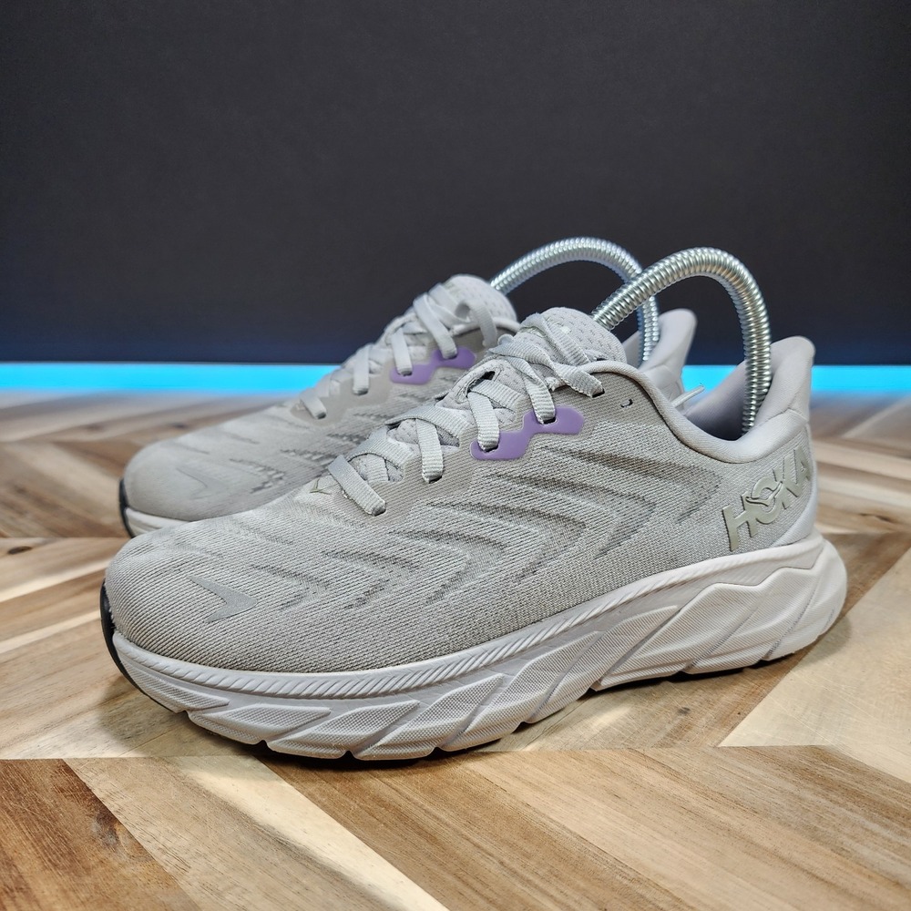 Hoka Arahi 6 Harbor Mist Silver Purple Women's Running Shoes Size 6 1123195-HMSL - Picture 2 of 13